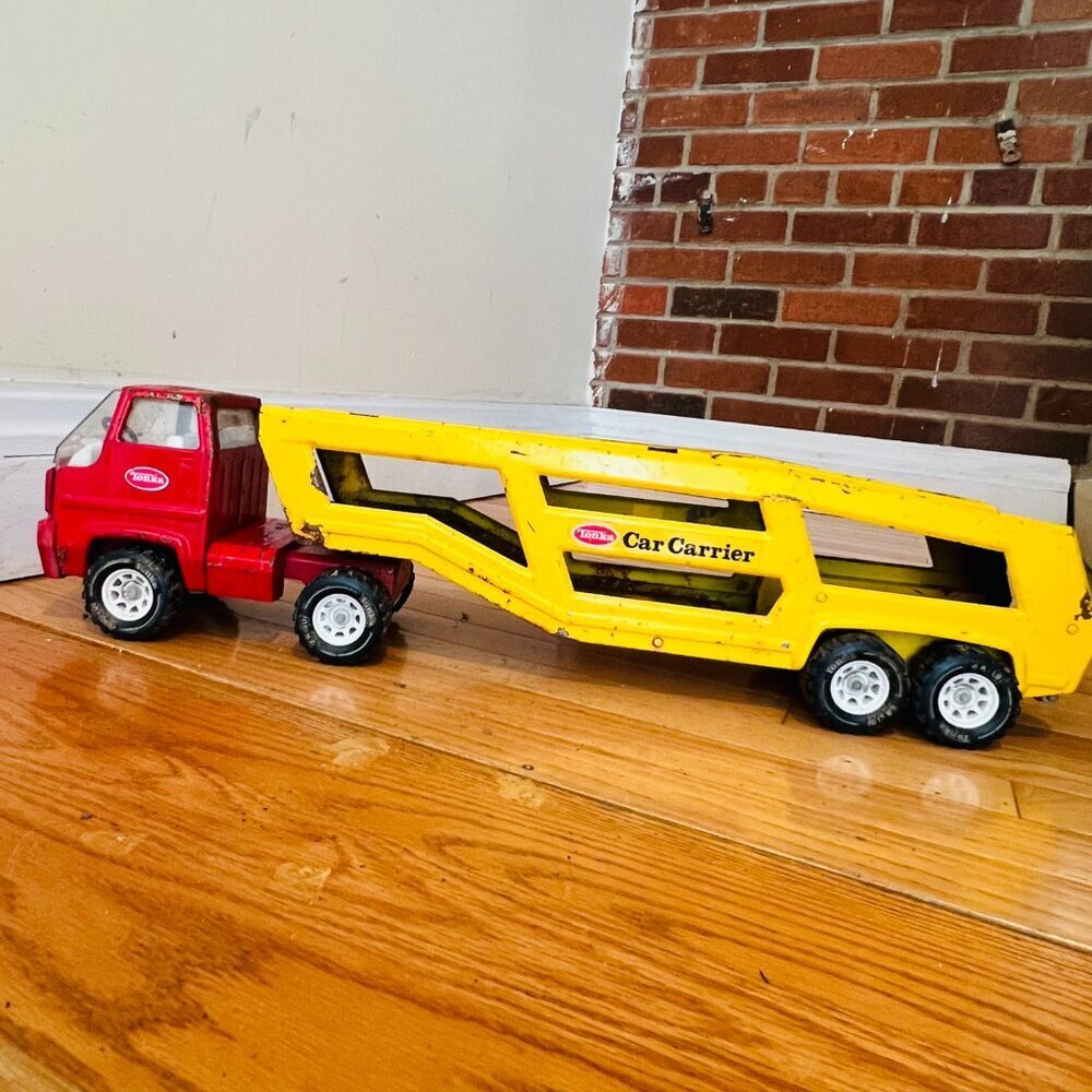 Vintage 1970's Mighty Tonka Pressed Steel 34" Car Carrier Transporter #3991 - Picture 15 of 16